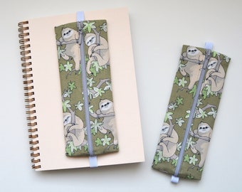 Pencil case / pencil case with elastic band sloths