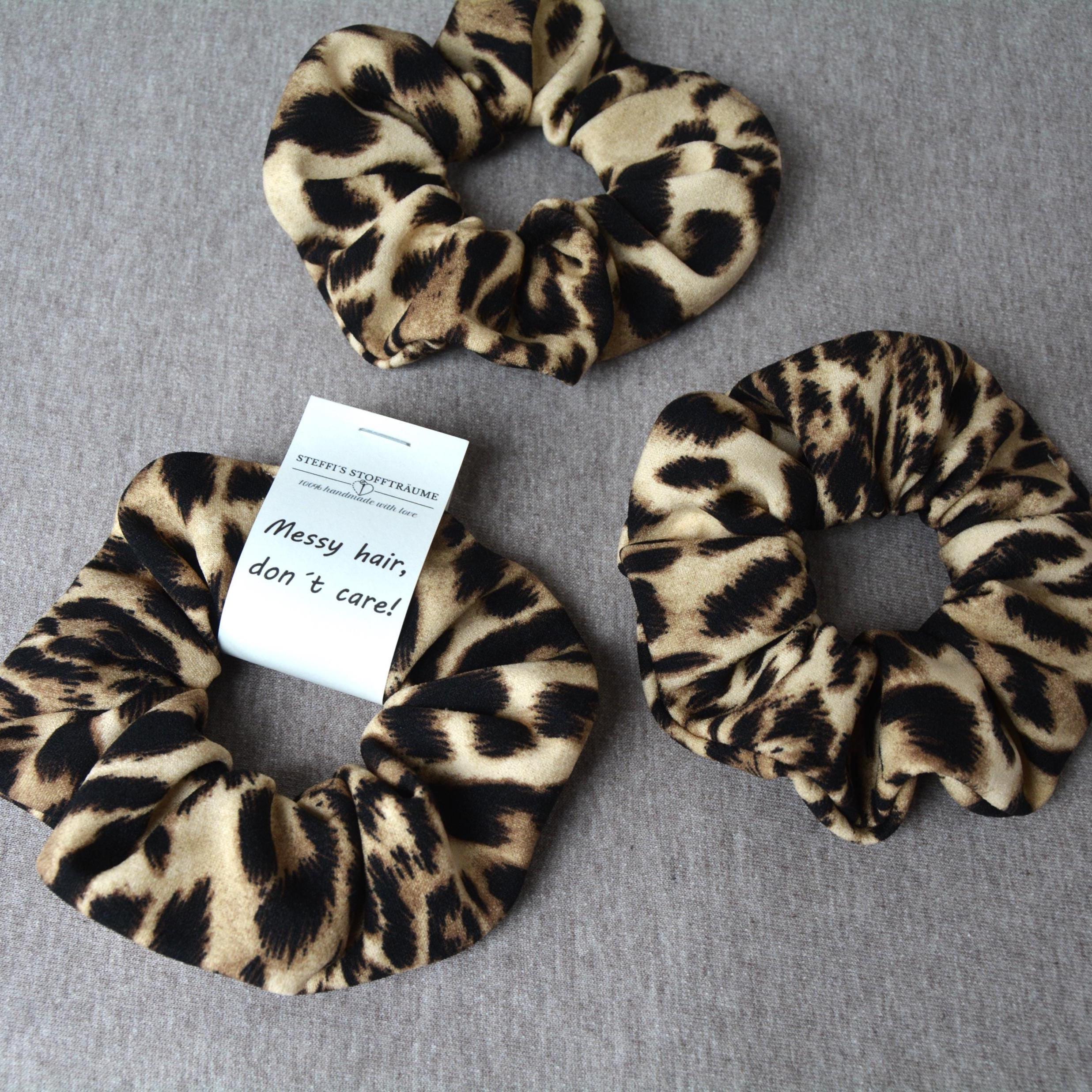 6er Pack Haargummis Mit Leopardenmuster – Für Damen & Mädchen, Elastisch & Weich – Ca. 2,5 Cm Durchmesser