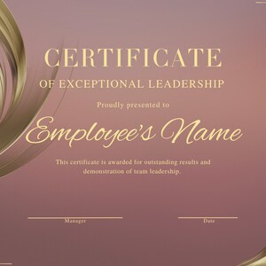 Digital Rose Gold Leadership Certificate