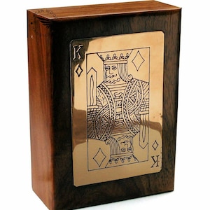 Scatola di legno per carte da gioco King fatta a mano Carte da gioco personalizzate con scatola di legno di Sheesham