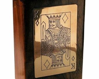 Handmade King Playing Card Wooden Box Personalised  Playing cards with  wooden Box of Sheesham