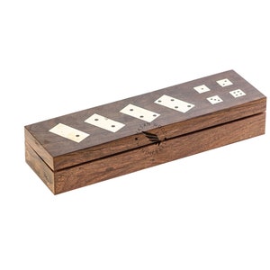 Two In One wooden dominoes tiles game for gifting with storage box | indoor family games | family and kids game | gifting for adults/kids