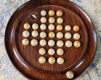 Jeu de société Solitaire en bois, jeu de cerveau, perles d'échecs, billes en bois, Puzzle, cheville pour étudiants et adultes