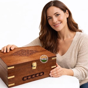 Wooden Tea Box Storage Chest with 9 Compartments | Tea Bag Organizer Holder for Loose Tea, Spices  Assorted Variety