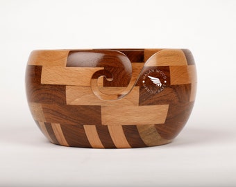 Handmade Wooden yarn bowl Mixed Premium Yarn Storage Bowl for Yarn Balls Skeins Crochet Hook Accessories | Yarn Bowl Wood Large