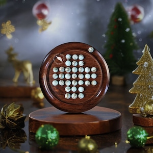 Solitario de madera de palisandro elaborado con clavijas, juguetes y juegos de madera para adultos, bolas de madera, juego para un jugador, rompecabezas, juego de mesa redondo