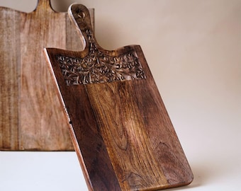 Mango Wood Carving Chopping Board, Natural Kitchen Decor