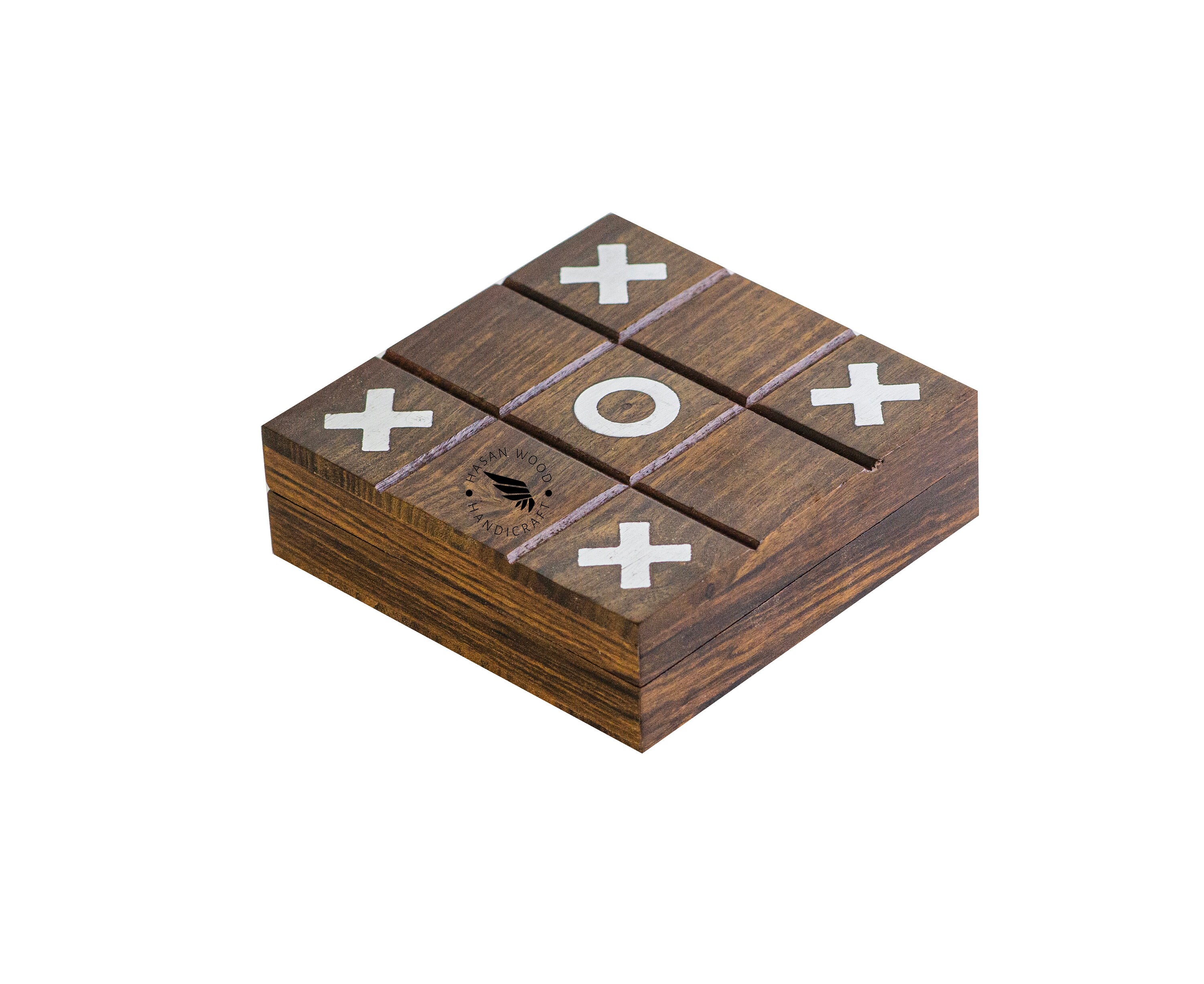 Tic Tac Toe Game, 5x5 Tic tac Toe Box with Glass Lid, Coffee Table Game, Family Board Games, Wood Tic Tac Toe for Kids Adults