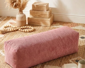 Multi-Use Corduroy Floor Bolster, Modular Sofa Backrest for Lego Couch, TV Lounging Pillow, Sports Armrest, Ribbed Velvet Floor Cushion