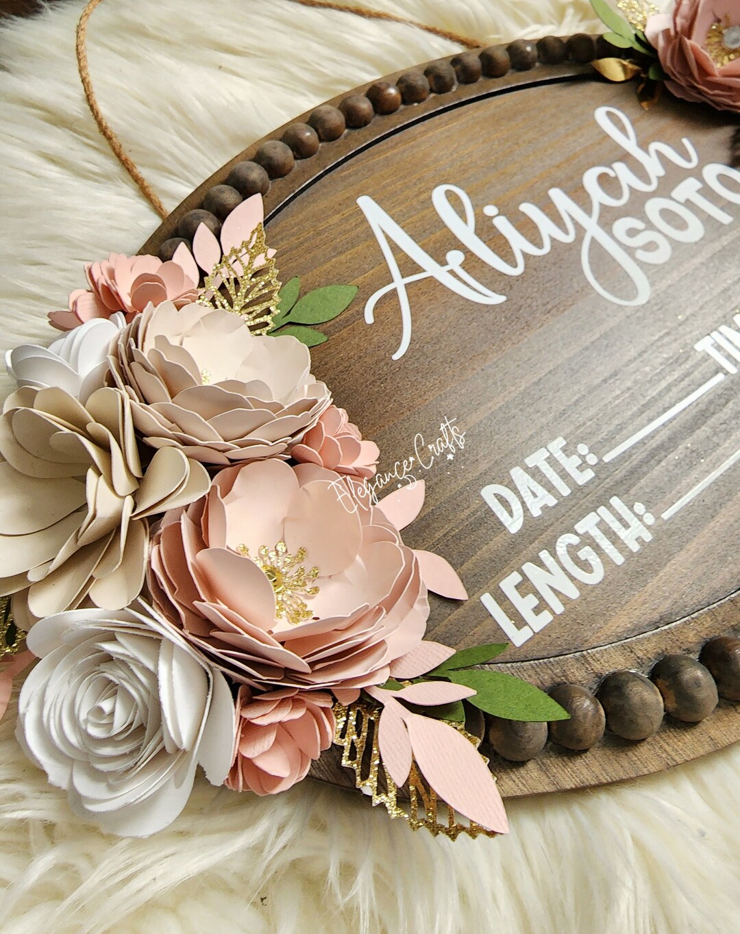 Baby Door Hanger for Hospital, Baby Girl Door Hanger, Oval Door Hanger