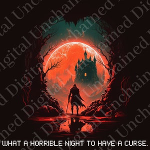 Castlevania - Qué noche tan horrible para una maldición - Arte digital - Arte de pared imprimible - Regalo de jugador - Videojuegos retro