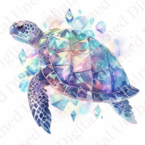 Rainbow Sea Turtle Nursery Baby Digital Printable Wall Art