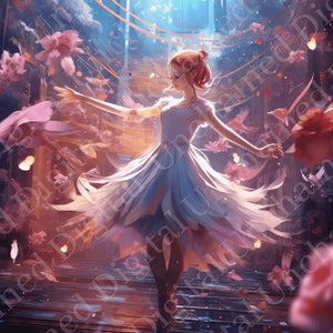 Enchanting Elegance Ballerina Collection Digital Printable Artwork