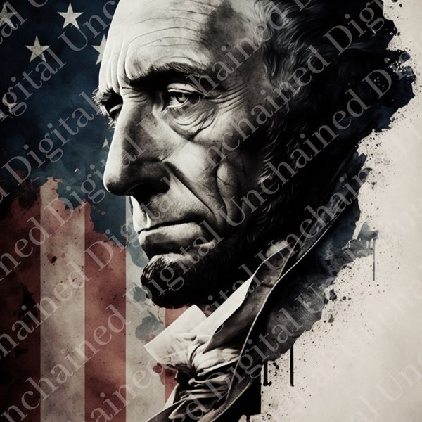 President Abraham Lincoln - Weight of Office - Digital Art - Printable Wall Art - Patriotic Desk Prints