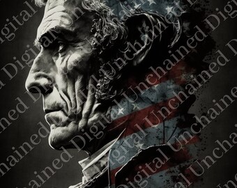 President Abraham Lincoln - American Banner - Digital Art - Printable ...