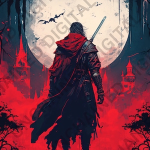 Castlevania Digital Art - Arte de pared imprimible - Juegos retro - Regalos de jugador
