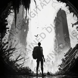 The Last of Us - The City - Digital Art - Printable Wall Art - Video Game Art - Gamer Gifts