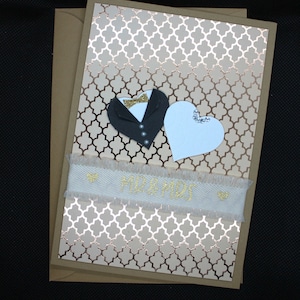 Schöne Hochzeitskarte, Grußkarte zur Hochzeit elegant