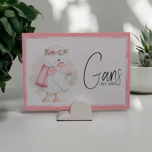 Tarjeta de felicitación cumpleaños ganso mariquita amor felicidad