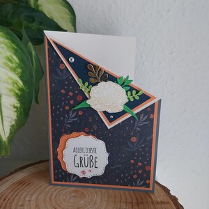 Kartka z życzeniami kwiaty urodzinowe motyl specjalna karta, szlachetna