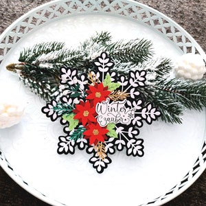 Grußkarte Weihnachten Schneeflocke