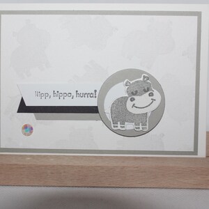 Tarjeta de felicitación de cumpleaños, cumpleaños infantil Hipopótamo