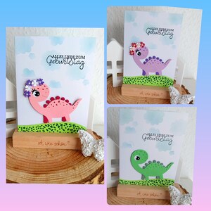 Grußkarte Geburtstag, Kindergeburtstag Dino und Dinomädchen