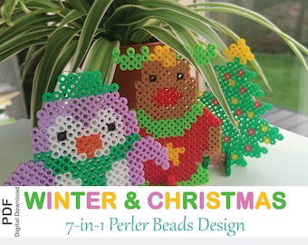 Christmas Perler Bead Pattern: Winter Holiday Designs (PDF Pattern)