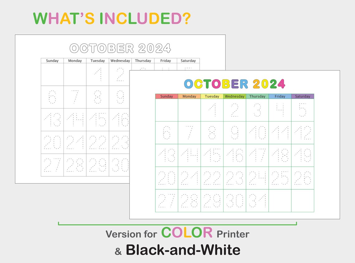 2024 Traceable Calendar Tracing Numbers Coloring Calendar Daily 2024 Traceable Calendar Tracing Numbers Coloring Calendar Daily