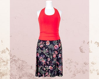 Tango skirt in A-line made of jersey with colorful floral print