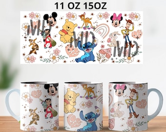 Magical Spring Mug 11oz and 15oz png, Cute Bear Coffe Mug 11oz, Cute Mug Design 11oz