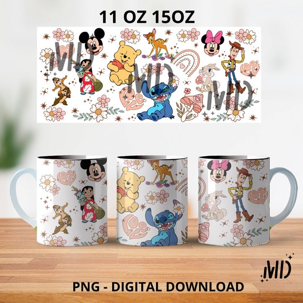 Magical Spring Mug 11oz and 15oz png, Cute Bear Coffe Mug 11oz, Cute Mug Design 11oz