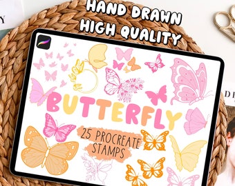 25 Schmetterlings-Procreate-Stempel, Clipart-Pinsel (Kommerzielle Nutzung)