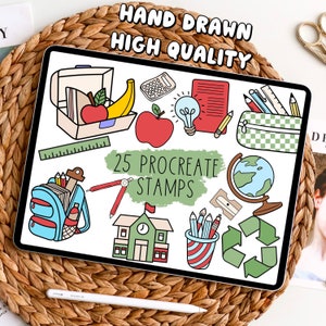 Procreate Back to School Stamps, School Procreate Stamps