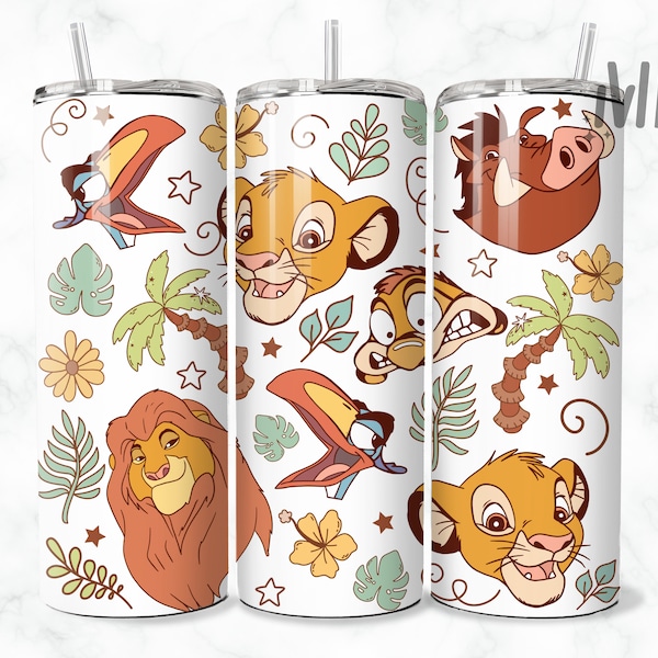 Magical Lion Skinny Tumbler, Jungle Lion Skinny Tumbler 20oz, Kids Tumbler Lion png Tumbler