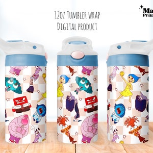 Emociones Taza para sorber 12oz, Primavera 12oz, Vaso de flores de verano Sippy Cup Vaso 12oz, Taza para sorber primavera Flip Top 12oz, Taza para sorber de dibujos animados