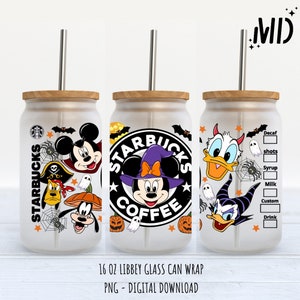 Halloween Magical Libbey 16 oz, Halloween Autumn Glass Can 16oz, Scary Horror Tumbler 16oz
