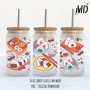 Sushi Libbey 16oz, Spring Cute Sushi Can Glass 16oz, Sushi Design, Sushi png