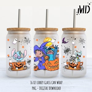 Halloween Magical Libbey 16 oz, Halloween Magical Glass Can 16oz, Scary Horror Tumbler 16oz