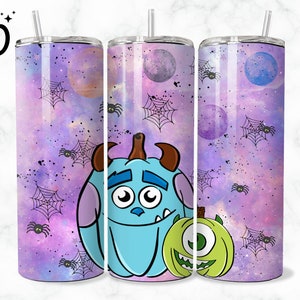 Monsters Halloween Tumbler Wrap - 20oz Straight Skinny Wrap - Sublimation Design - Sublimation Design Digital Download - PNG