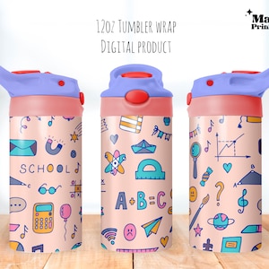 Back to School png, Back to School Sippy Cup 12oz, Flip Top Tumbler 12oz