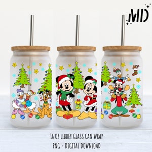 Magical Christmas Libbey 16 oz, Merry Christmas Glass Can 16oz, Santa Tumbler