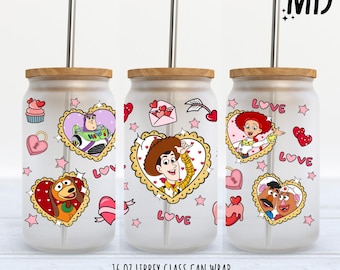 Valentines DayStory Friends Libbey 16oz Wrap - Sublimation Design - Story Friends Can Glass - Sublimation Design Digital Download - PNG