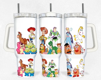 Story Friends Magical 40oz Tumbler Wrap Png, Cartoon Characters 2 pieces 40 oz Tumbler Png, Cartoon 40oz Tumbler Png Sublimation Design