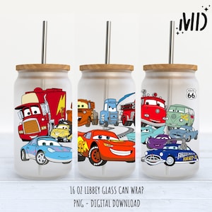 Cars Libbey 16oz - Diseño de sublimación - Diseño de sublimación Descarga digital - PNG