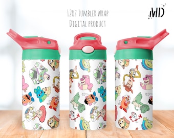 Story Friends Retro Tumbler png, Flower Sippy Cup 12oz, Toy Flip Top Tumbler 12oz