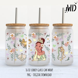 Princess libbey 16oz, magisches Glasdosen-Design, Princess Tumbler Wrap