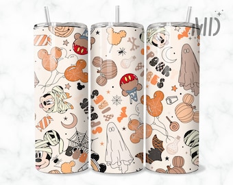 Envoltura de vaso de Halloween, diseño mágico de sublimación de Halloween, diseños de vaso flaco de 20 oz, vaso de Halloween de ratón PNG, descarga digital