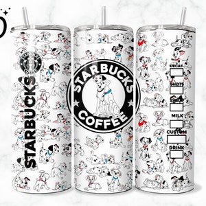 Dalmatian Tumbler Wrap, Skinny Tumbler 20oz, Dog Cartoon Skinny Tumbler Wrap 20oz