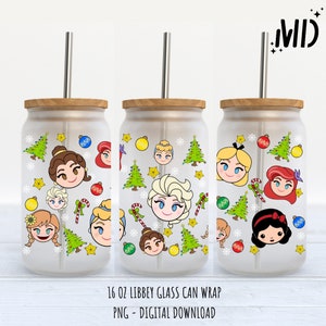 Magical Christmas Libbey 16 oz, Merry Christmas Glass Can 16oz, Santa Tumbler